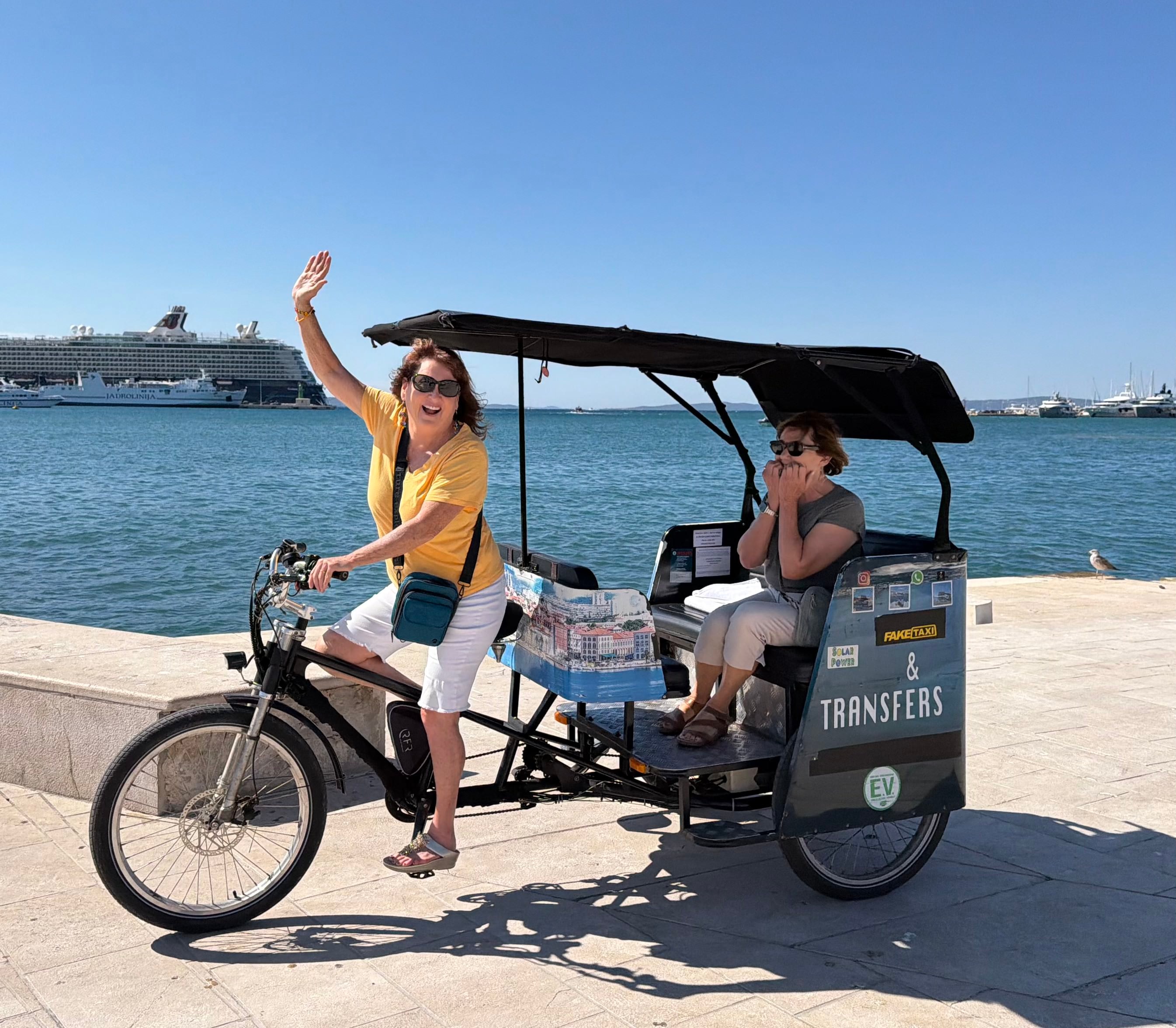 Rickshaw tour through Split's cobblestone streets